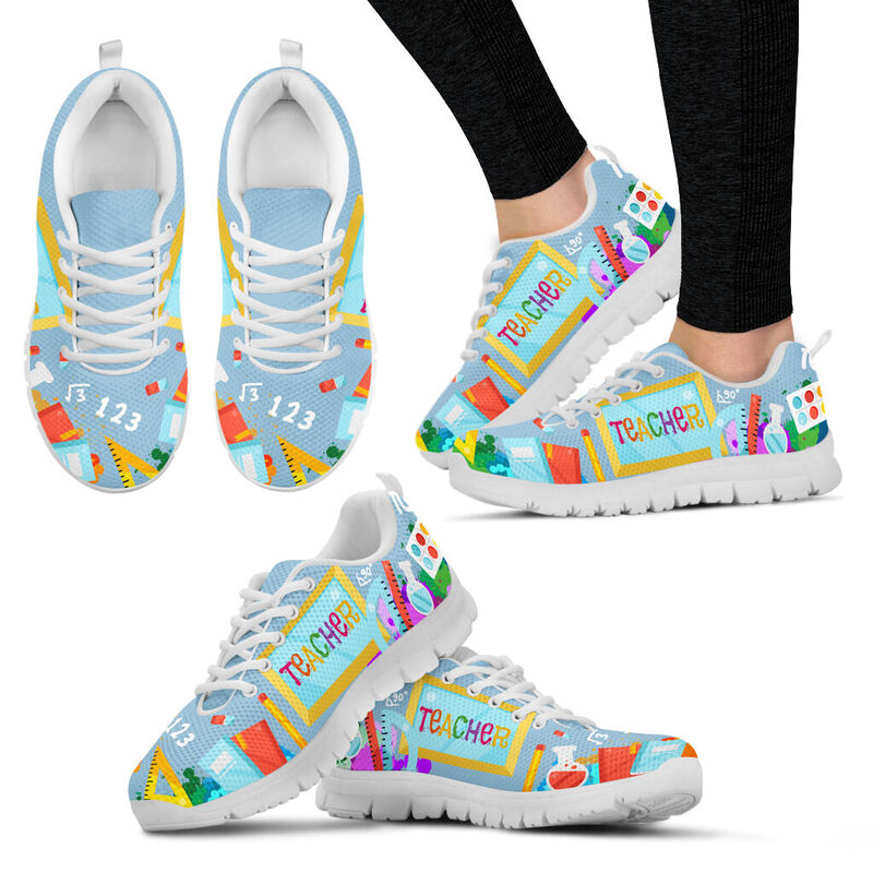 Teacher Clipart Color Sneakers, Running Shoes, Shoes For Women, Shoes For Men, Custom Shoes,- Love Sneakers