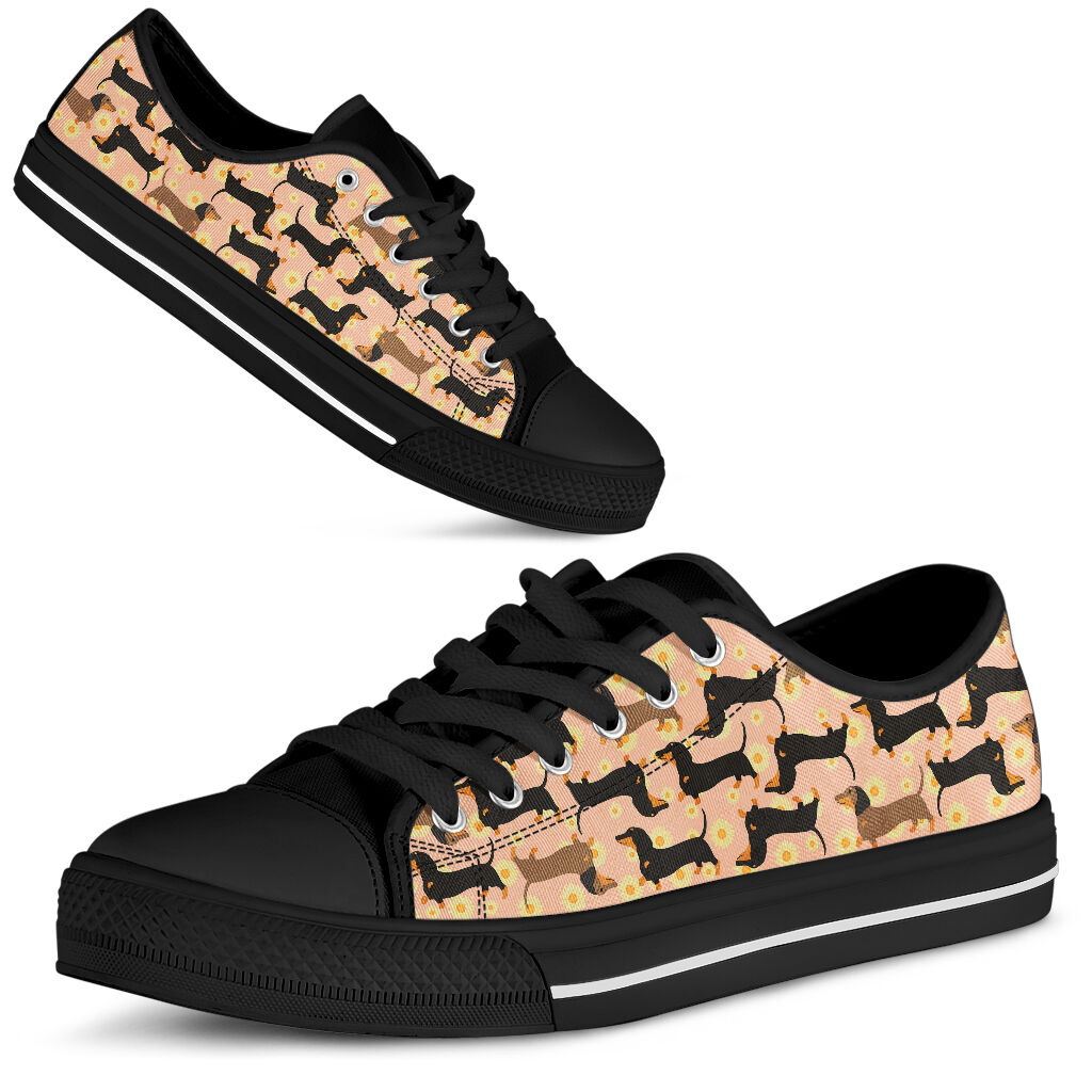 Dachshund Daisy Flower - Low Top - Nnd Shoe - Love Love Top Shoes