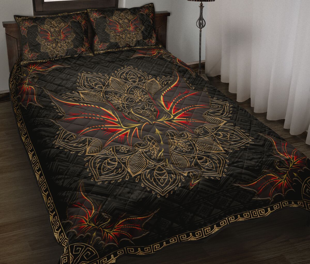 Dragon Tribal Pattern Quilt Bed Set- Love Quilt Bedding Set
