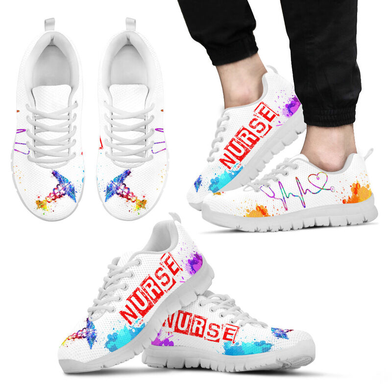 Nurse Art Hb White Kd Sneakers, Running Shoes, Shoes For Women, Shoes For Men, Custom Shoes,- Love Sneakers
