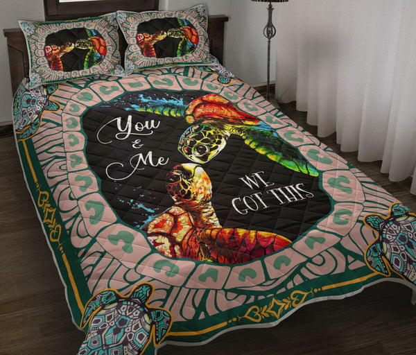 Turtle Couple You And Me We Got This Quilt Bed Set - Love Quilt Bedding Set