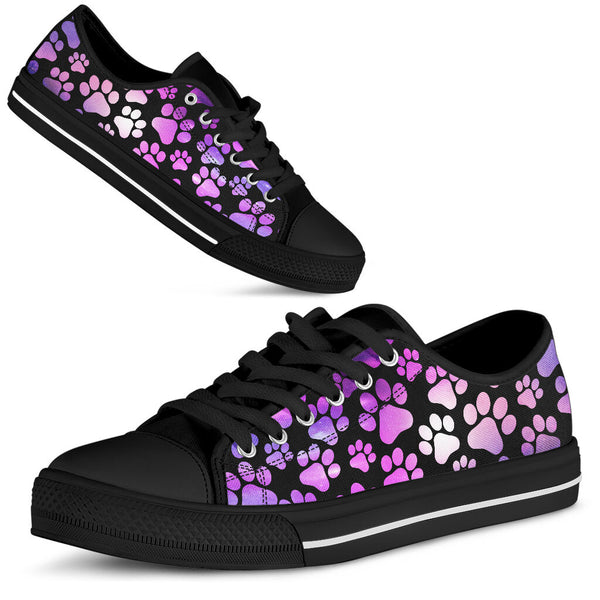 Dog Paw Purple Galaxy - Low TopShoe - Love Love Top Shoes