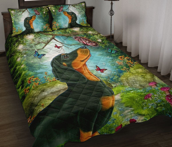 Dachshund With Butterfly - Bed Set - Love Quilt Bedding Set