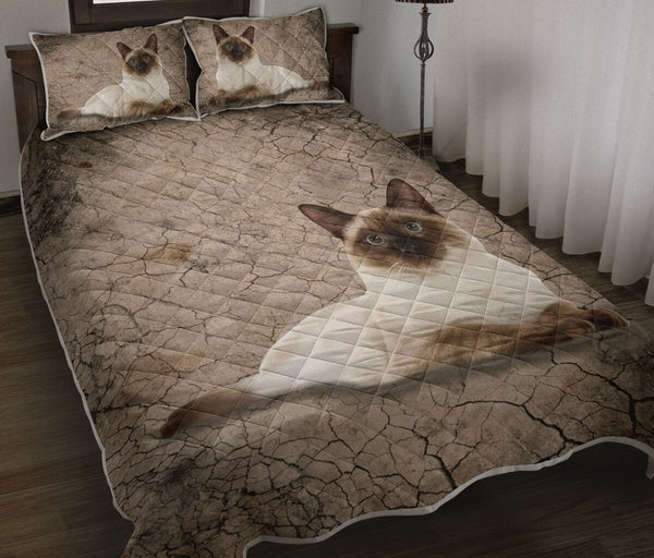 Siamese Cat Dry Soil Cracking 3d - Love Quilt Bedding Set