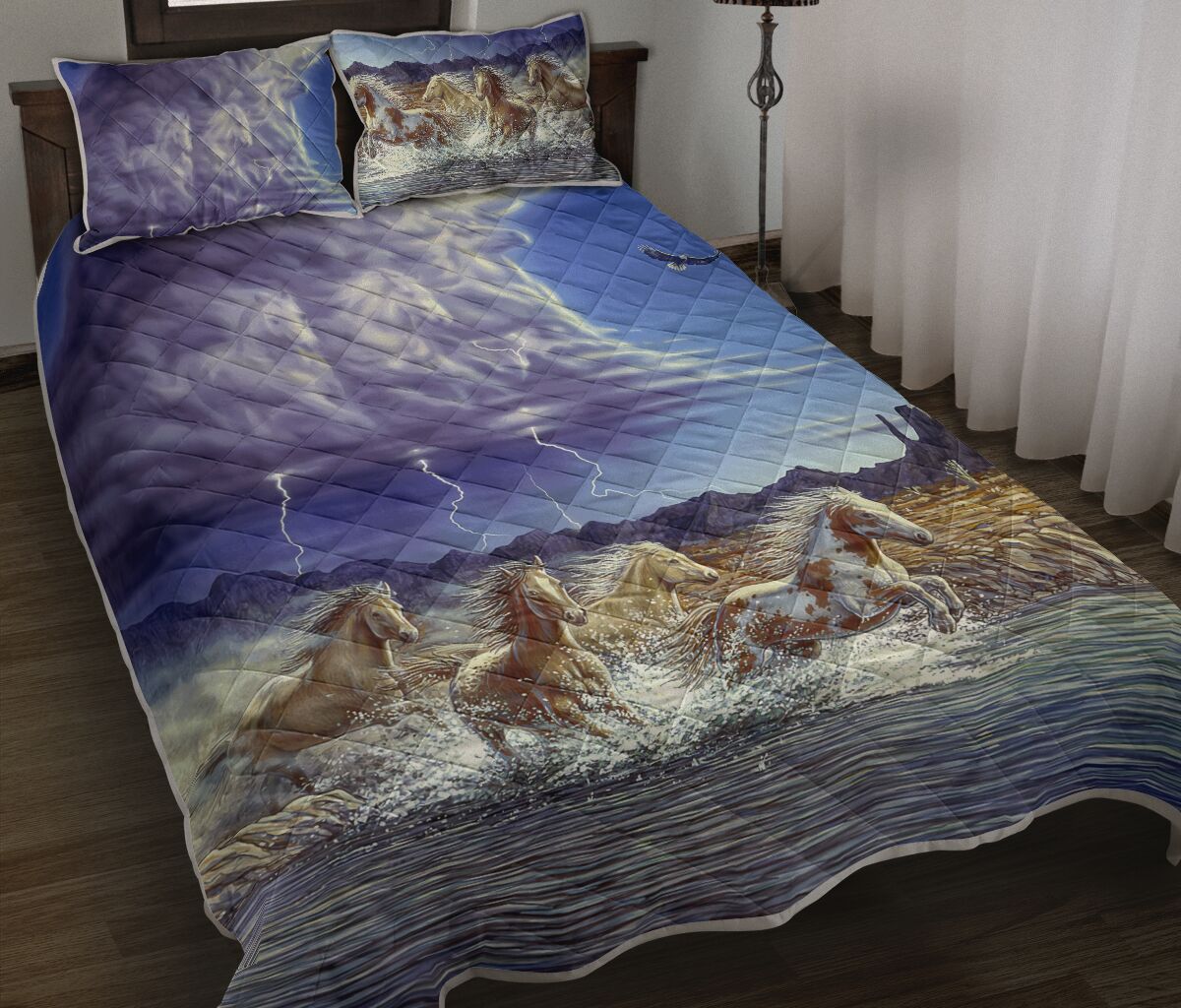 Horse And Thunderstorm - Quilt Bed Set- Love Quilt Bedding Set