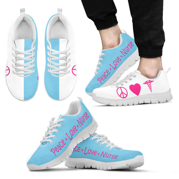 Peace Love Nurse Sneakers, Running Shoes, Shoes For Women, Shoes For Men, Custom Shoes, L- Love Sneakers