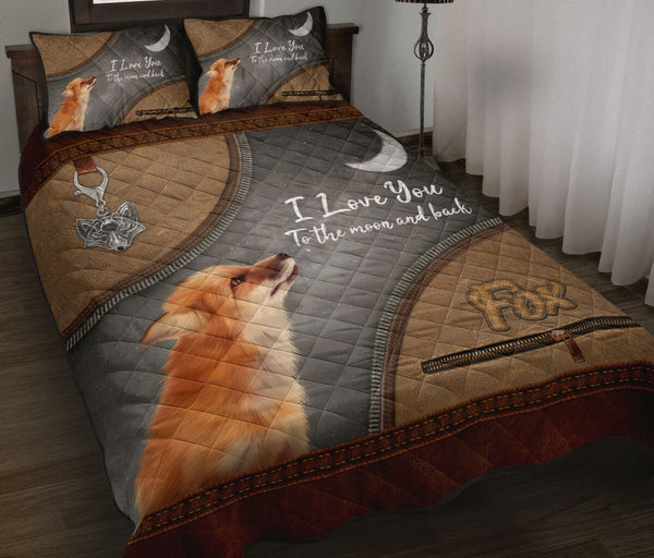 Fox Animal Leather Quilt Bed Set 7- Love Quilt Bedding Set