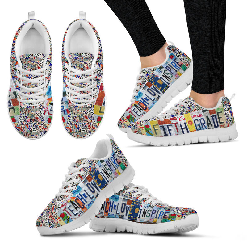 Fifth Grade License Plates Sneakers, Running - Love Sneakers