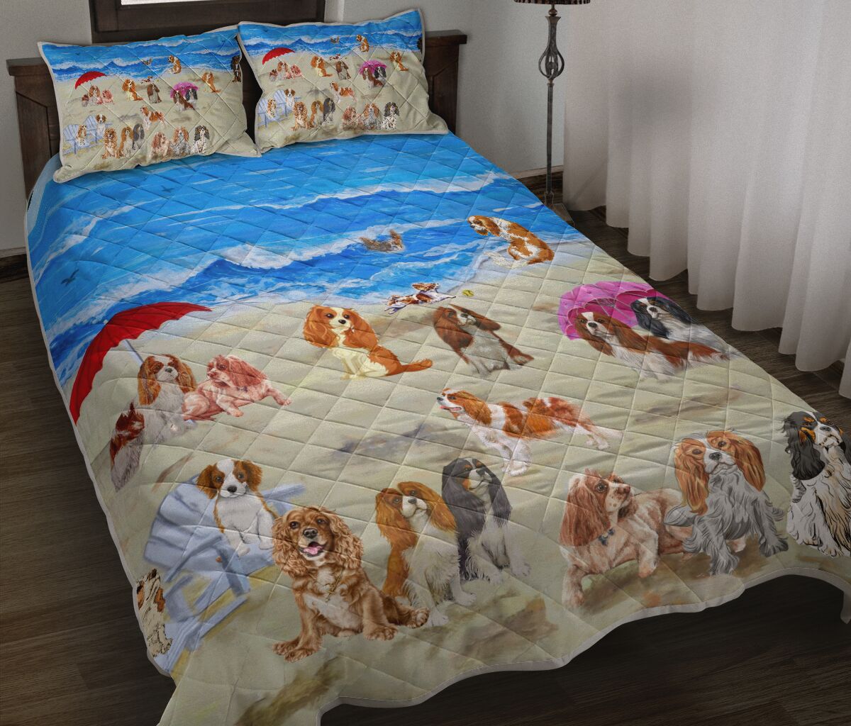 Cavalier King Charles Spaniel In Beach - Bed Set - Love Quilt Bedding Set