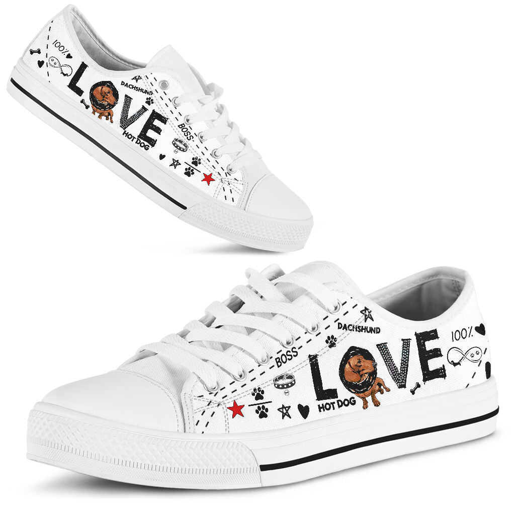 Dachshund Love - Low Top Shoe - Love Love Top Shoes