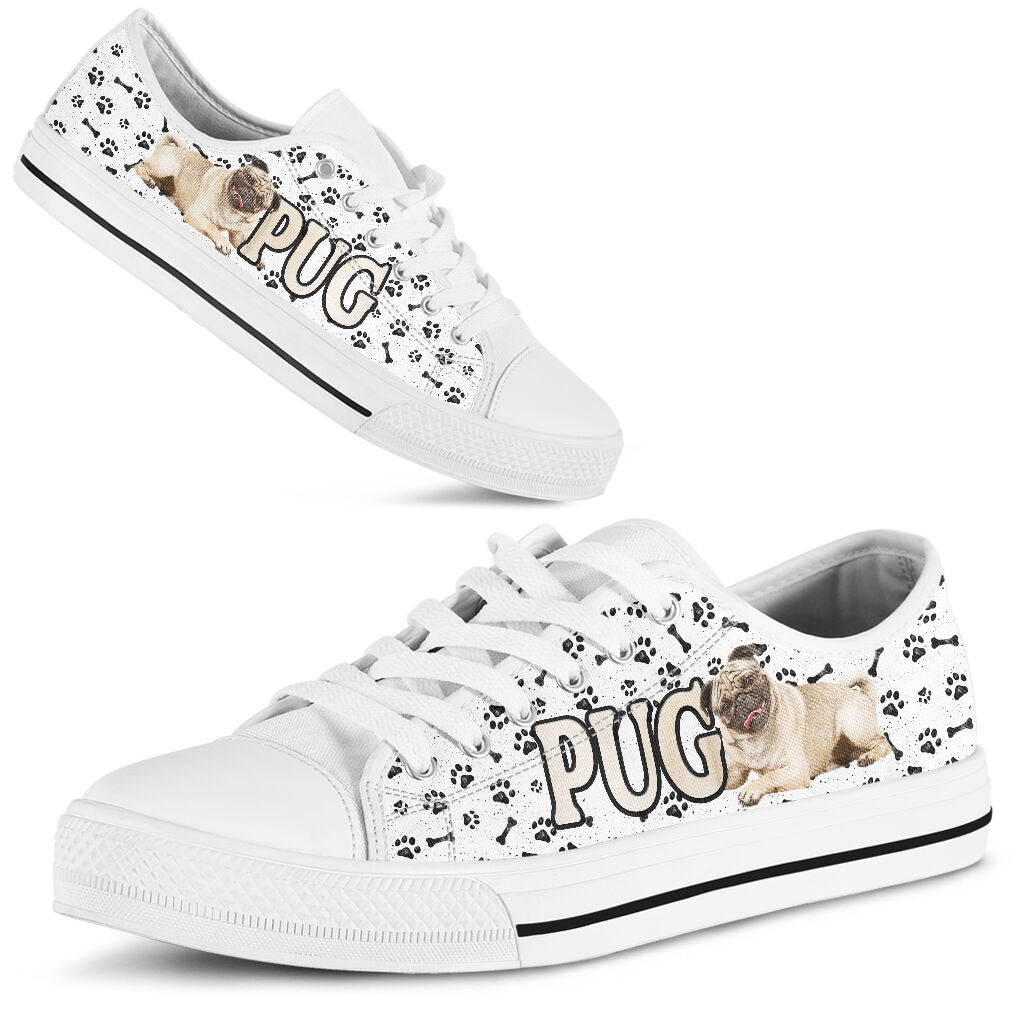 Pug Fur Texture - Low Top Shoe - Love Love Top Shoes