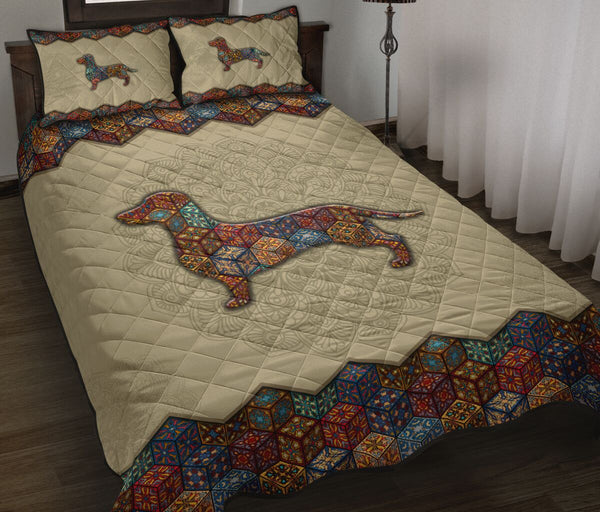 Quilt Bed Set - Mandala - Dachshund 50 - Love Quilt Bedding Set