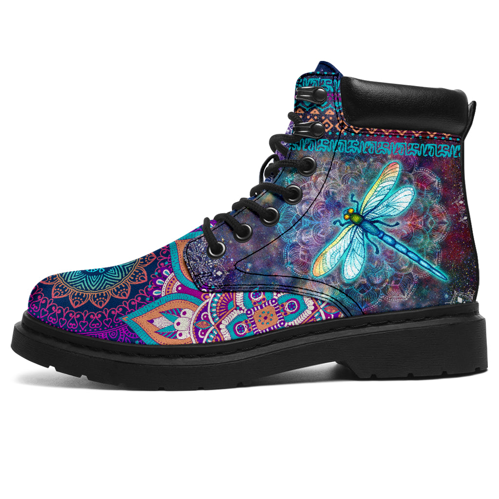 Dragonfly Galaxy Mandala Boot Sky - Love All Season Boots