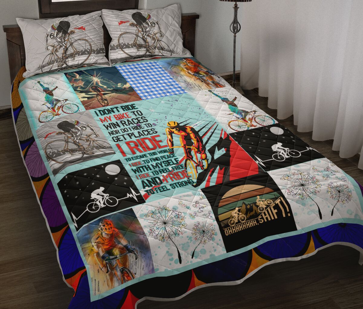 Cycling Oh Shift - Quilt Bed Set- Love Quilt Bedding Set
