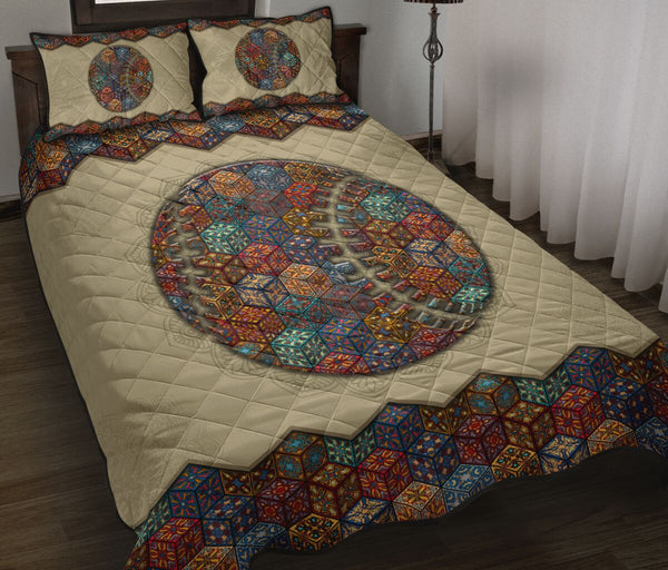 Quilt Bed Set - Mandala - Baseball 37 - Love Quilt Bedding Set