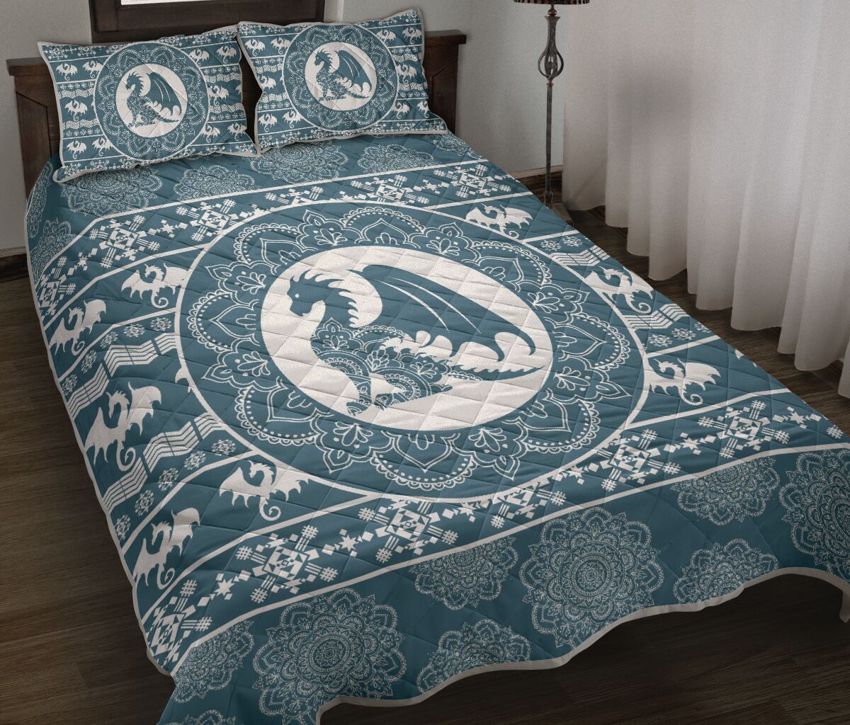 Dragon Mandala Quilt Bed Set - Love Quilt Bedding Set
