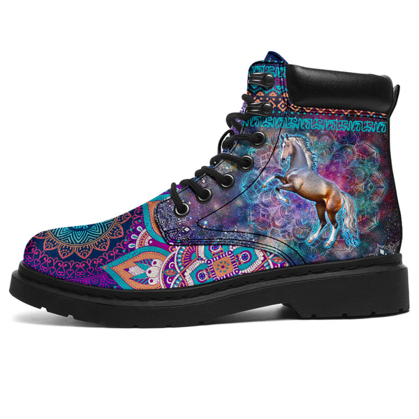 Horse Galaxy Mandala Boot Sky - Love All Season Boots