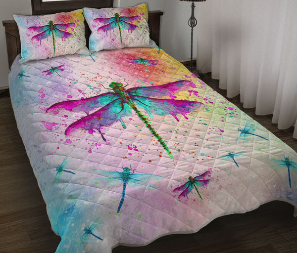 Dragonfly Color- Quilt Bed Set - Love Quilt Bedding Set