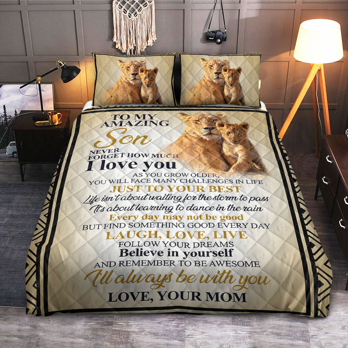 FSN To My Son  Quilt Bedding Set