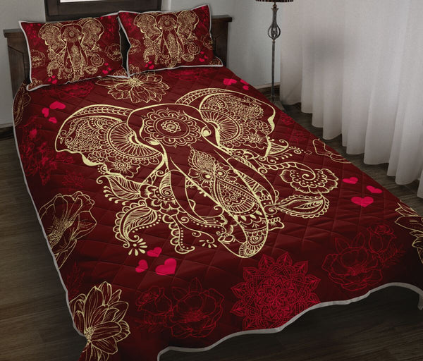 Elephant Mandala Flower - Love Quilt Bedding Set