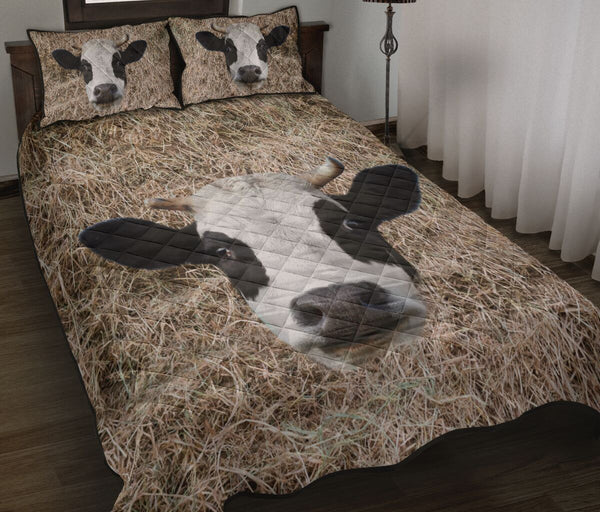 Cow And Leaves - Bed Set - Love Quilt Bedding Set