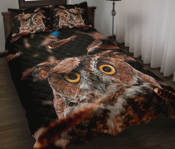 Owl Pattern Style Quilt Bed Set 8- Love Quilt Bedding Set