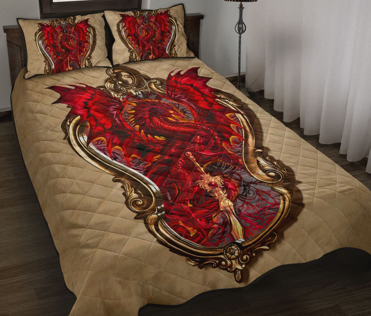 Dragon Gothic Style Quilt Bed Set - Love Quilt Bedding Set