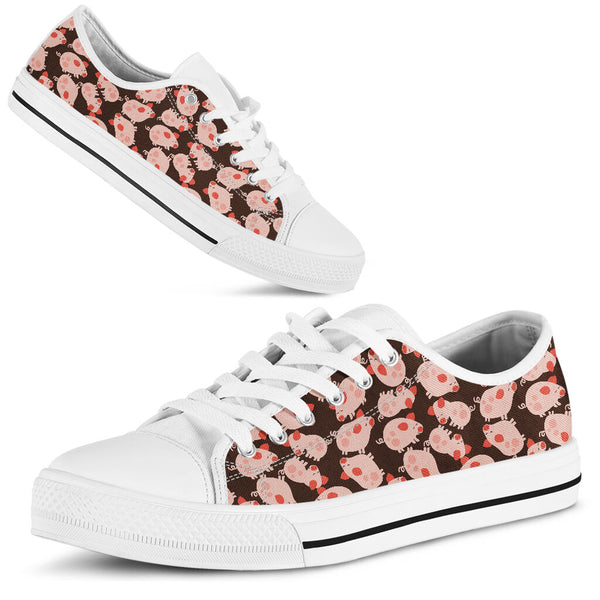 Pig Sleep Pattern Low Top Shoes