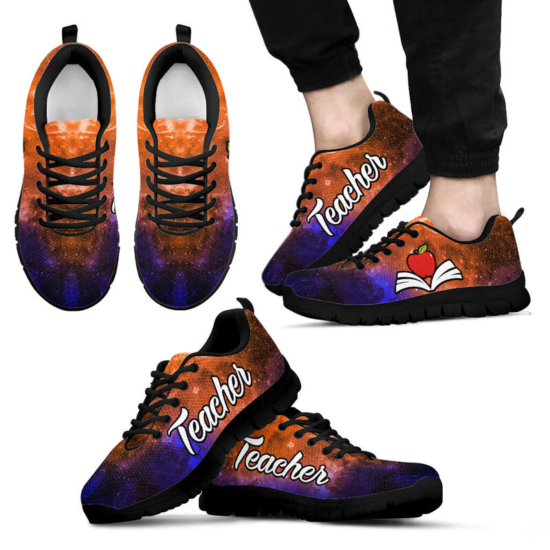 Teacher Galaxy Blue Orange Kd Sneakers, Running Shoes, Shoes For Women, Shoes For Men, Cust- Love Sneakers