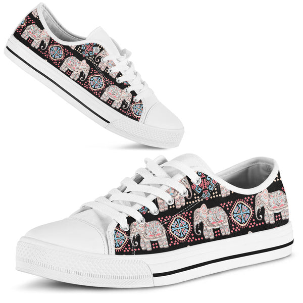 Elephant Vintage Graphic Low Top Shoes