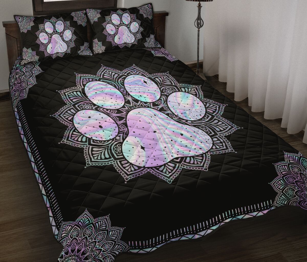Quilt Bed Set - Mandala - Dog  - Love Quilt Bedding Set