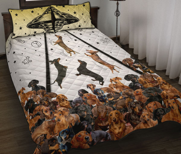 Dachshund Ufo Spaceship - Bed Set - Love Quilt Bedding Set