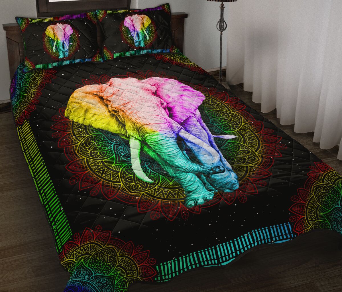 Quilt Bed Set - Colorful - Elephant 71 - Love Quilt Bedding Set