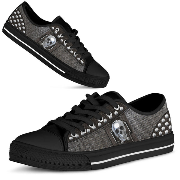 Skull Metal Low Top Shoe - Love Low Top Shoes