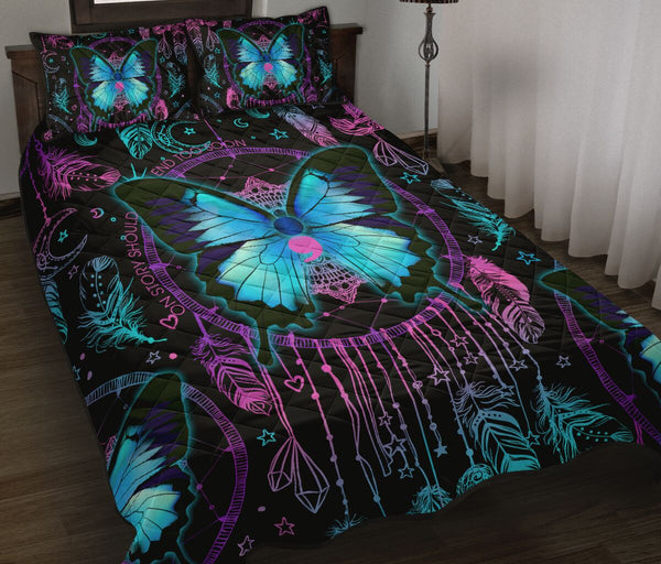 Butterfly Dream Catcher Style Quilt Bed Set - Love Quilt Bedding Set