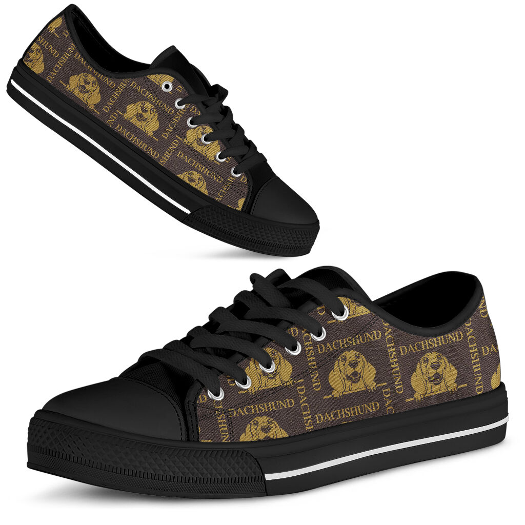 Dachshund Leather Pattern - Low Top Shoes Shoe - Love Love Top Shoes