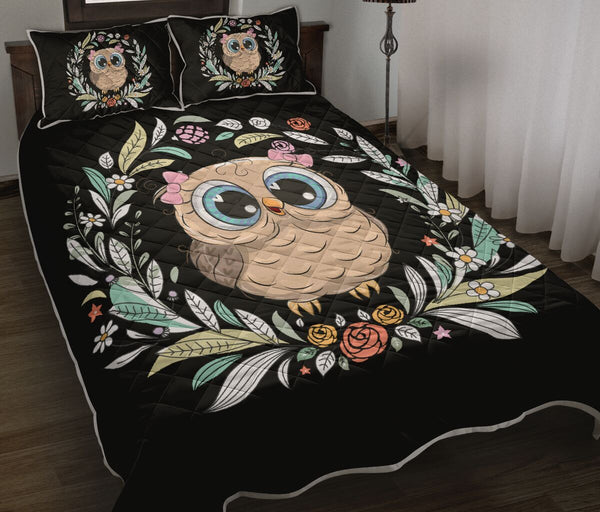 Owl Wreath Quilt Bed Sets - Love Quilt Bedding Set