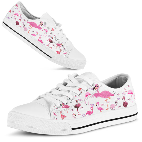 Flamingo White - Low Top Shoe - Love Love Top Shoes