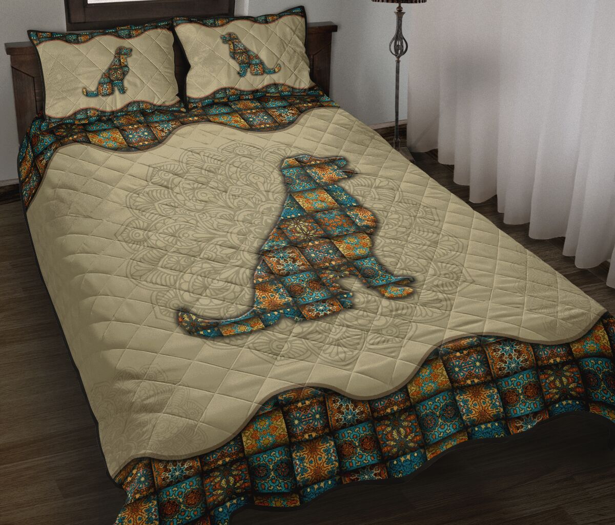 Quilt Bed Set - Mandala - Golden Retriever 78 - Love Quilt Bedding Set