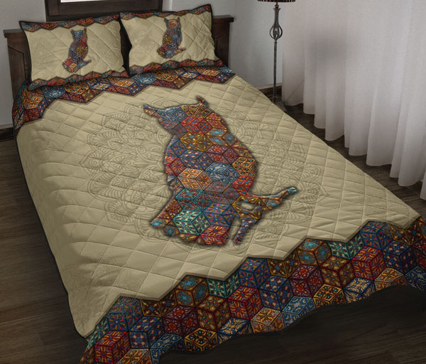 Quilt Bed Set - Owl - Mandala 4 - Love Quilt Bedding Set