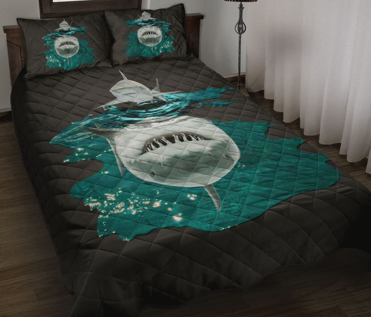 Shark Shadow Style Quilt Bed Set - Love Quilt Bedding Set