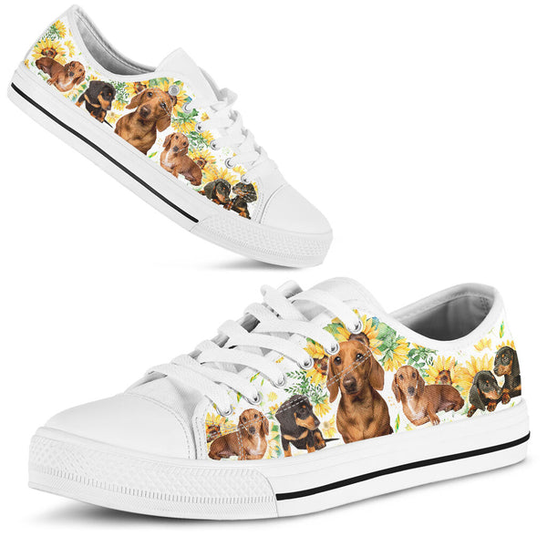 Dachshund Sunflower Floral - Low Top - NndShoe - Love Love Top Shoes