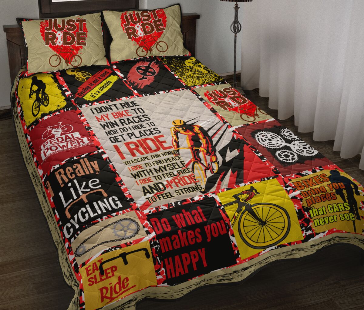 Cycling My Bike I Ride - Bed Set - Love Quilt Bedding Set