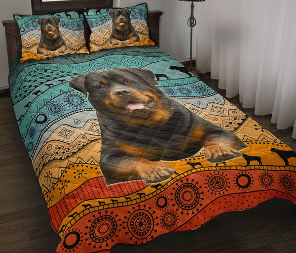 Rottweiler Native Color Pattern - Bed Set - Love Quilt Bedding Set