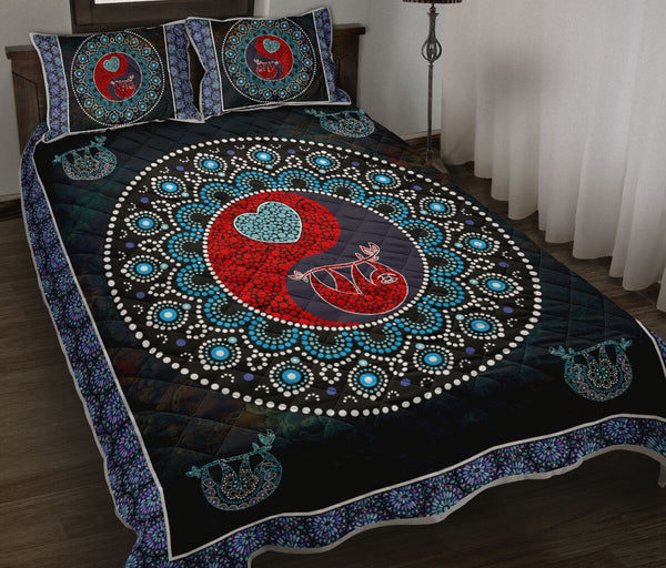 Sloth Mandala Ying And Yang Style Quilt Bed Set - Love Quilt Bedding Set