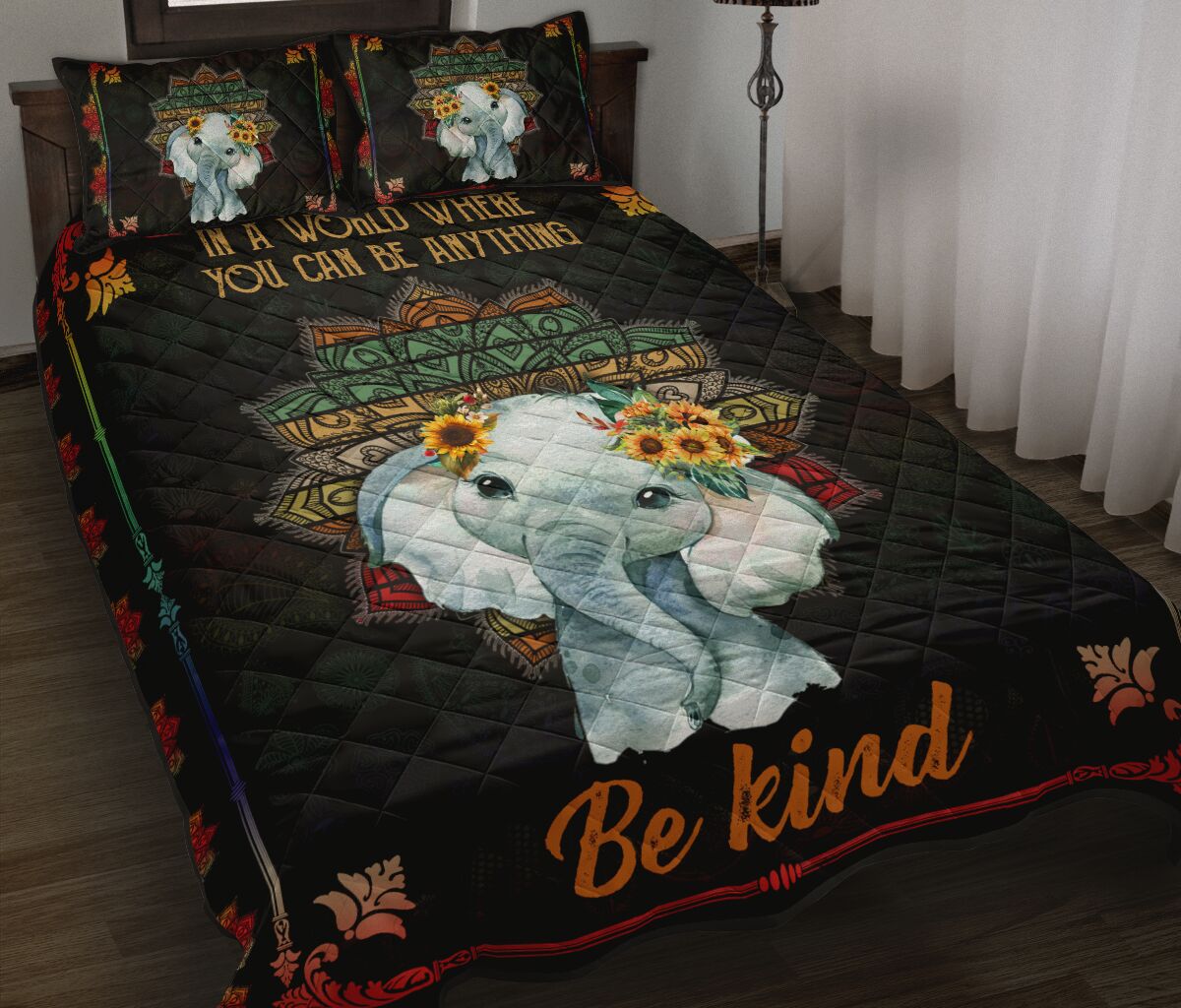 Quilt Bed Set - Elephant - Vintage - You Can Be Anything 91 - Love Quilt Bedding Set