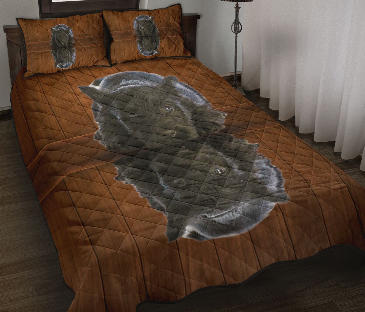 Scottish Terrier Dog Shadow Style Quilt Bed Set - Love Quilt Bedding Set
