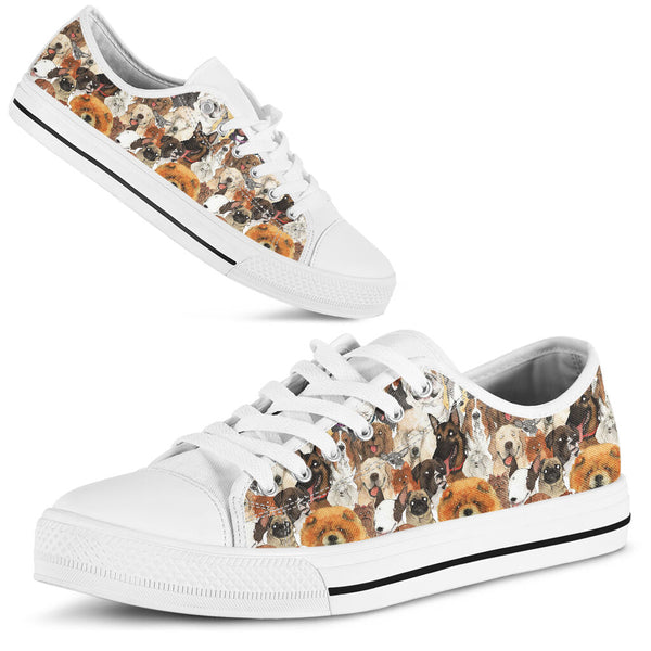 Dog Face Art Watercolor Low Top Shoes