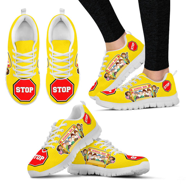 School Bus - Stop Shoes Sneakers, Runni- Love Sneakers