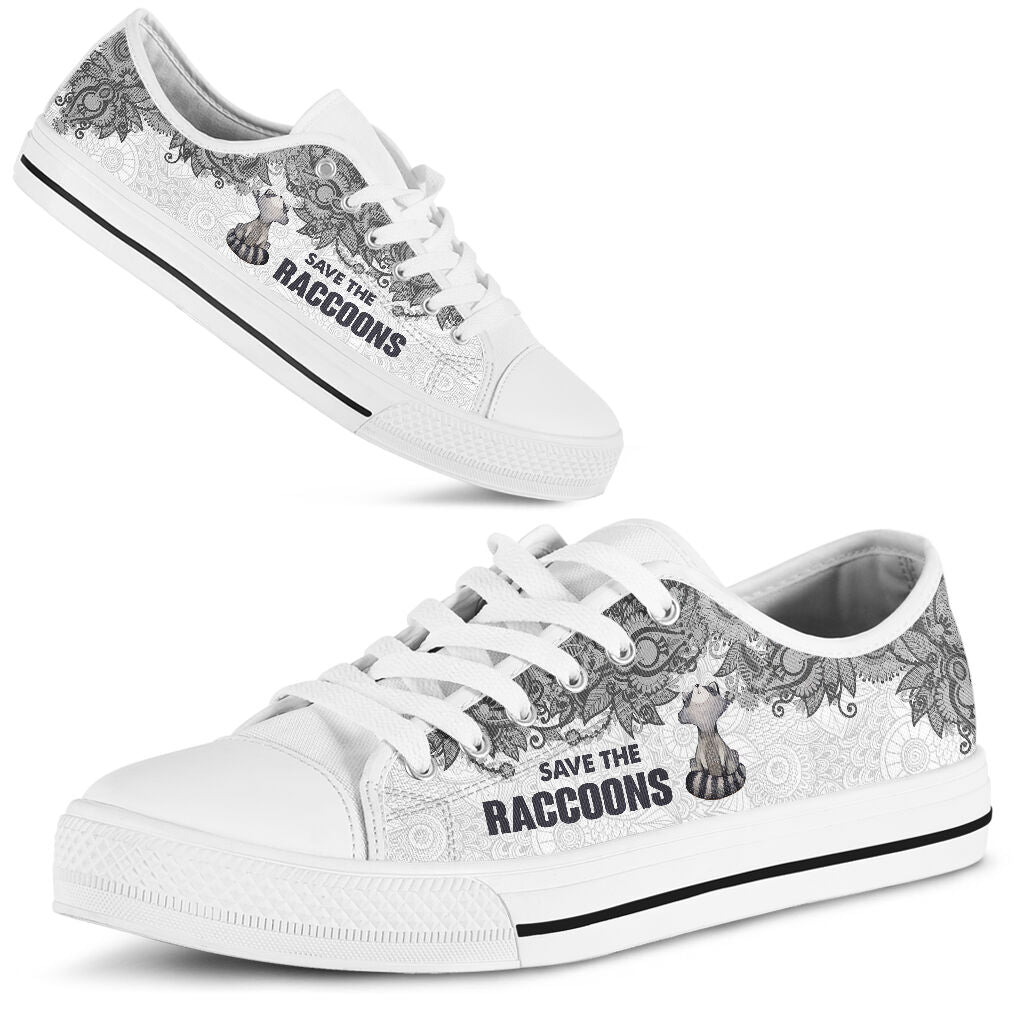 Save The Raccoons - Raccoons Low Top Shoe - Love Love Top Shoes